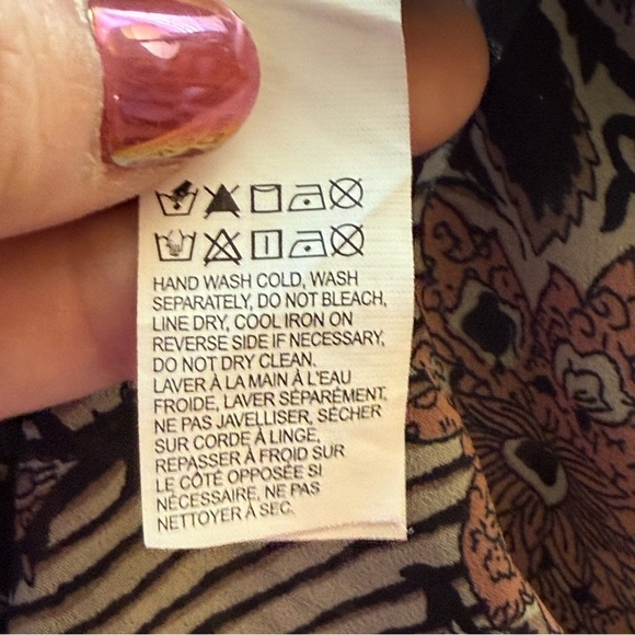 Lucky Brand Plus Sheer Mixed Print Bell Sleeve Peplum Peasant Top 2X Cottage - Picture 16 of 16